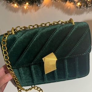 Vintage velvet leather purse